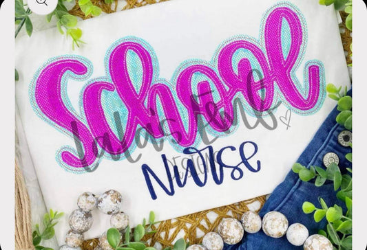 School Nurse appliqué