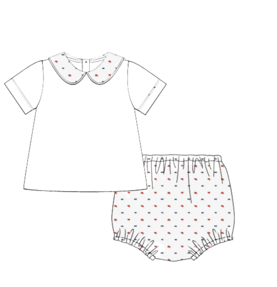 PATRIOTIC SWISS DOT DIAPER SET