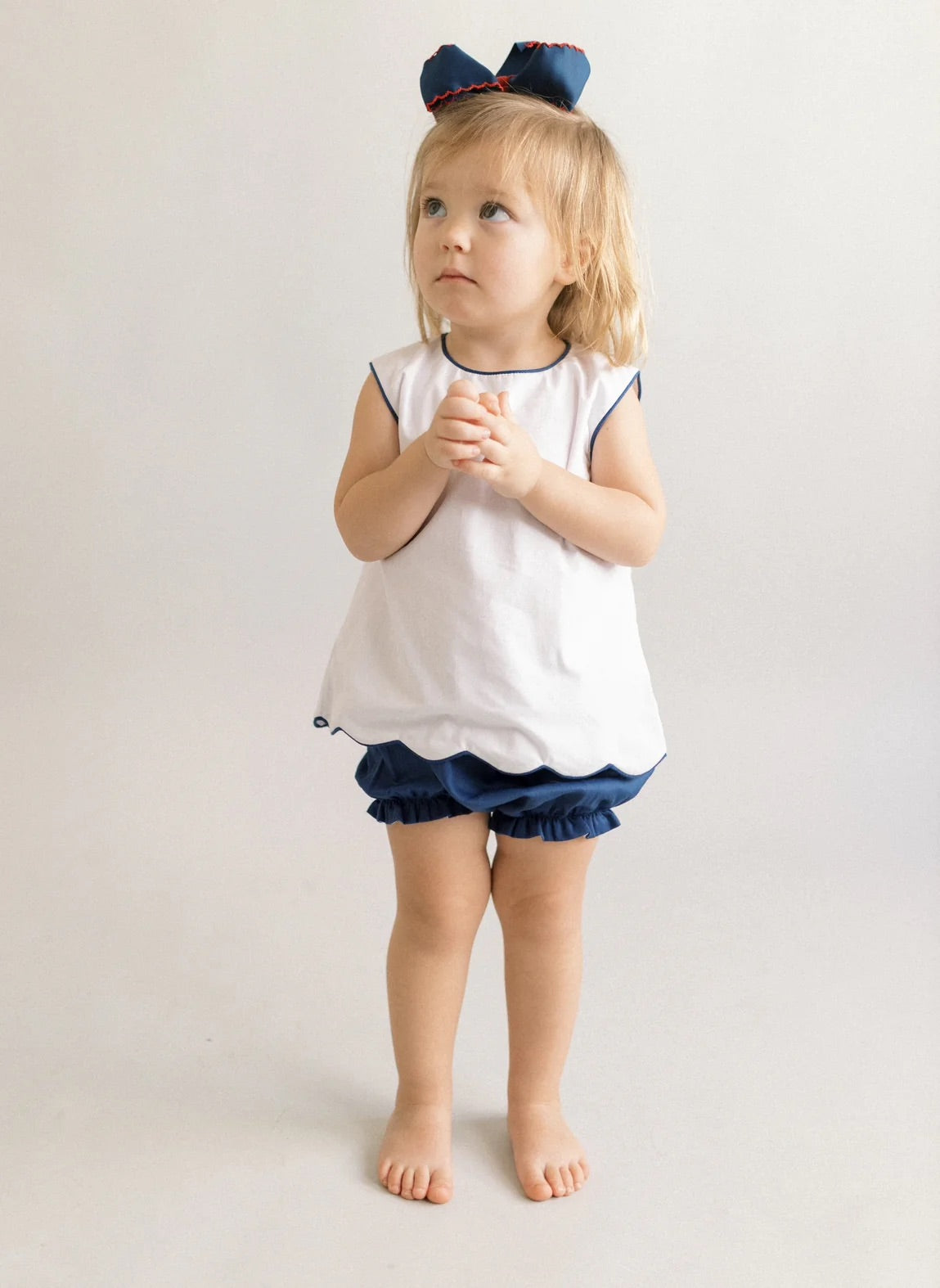 PATRIOTIC GIRL BOW BACK SCALLOPED SET