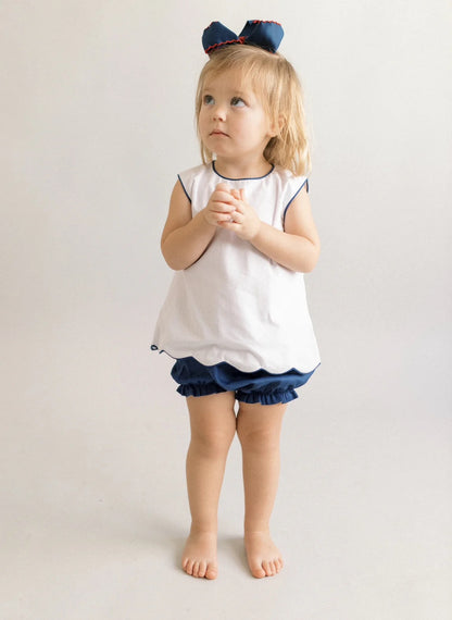 PATRIOTIC GIRL BOW BACK SCALLOPED SET