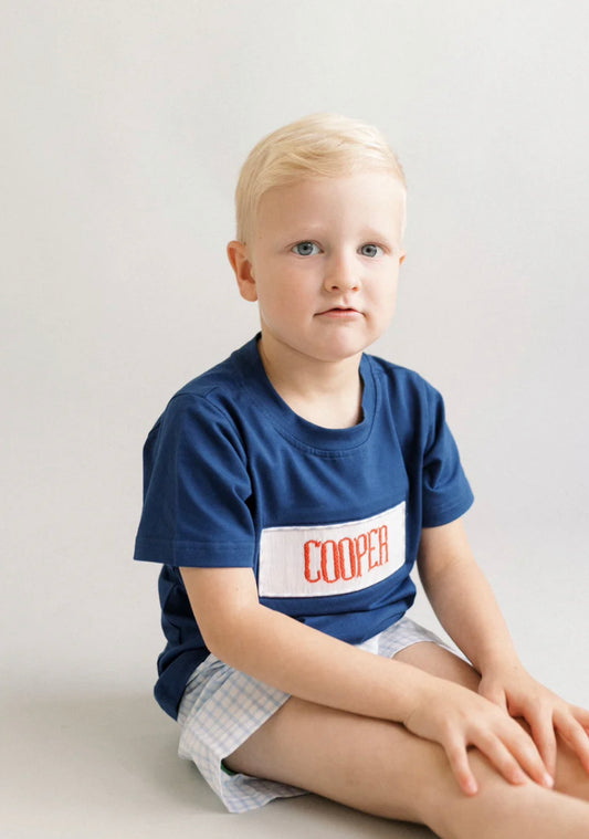 Boys custom name Smock Set