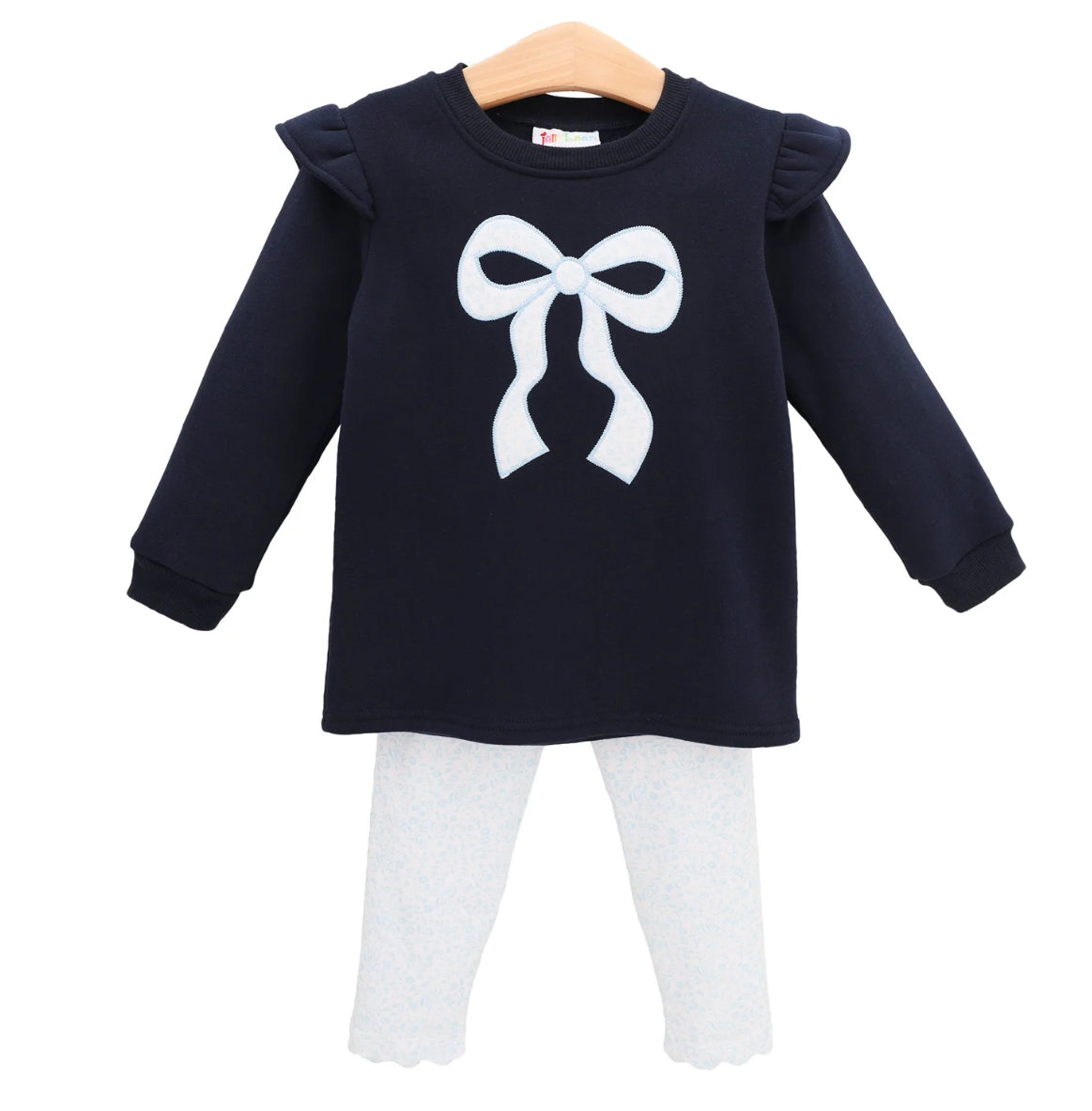 Blue Blooms Ruffle Sweatshirt Set
