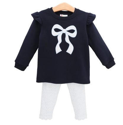 Blue Blooms Ruffle Sweatshirt Set