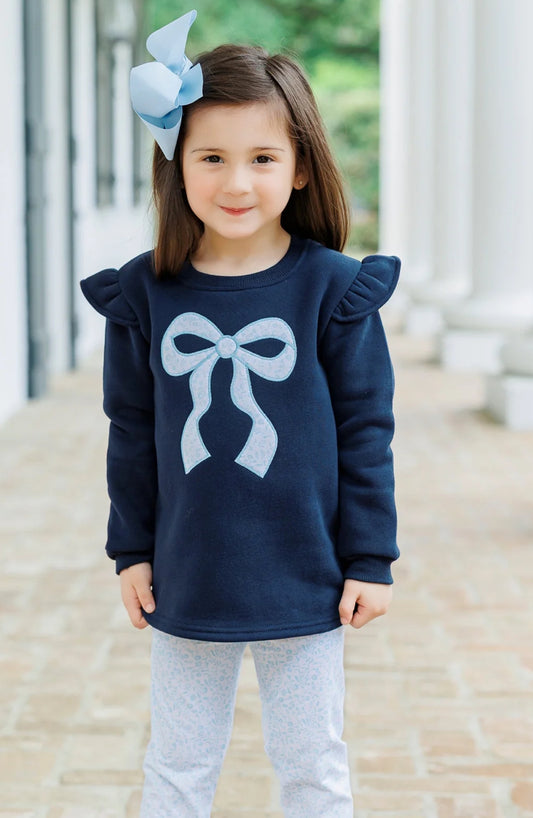 Blue Blooms Ruffle Sweatshirt Set