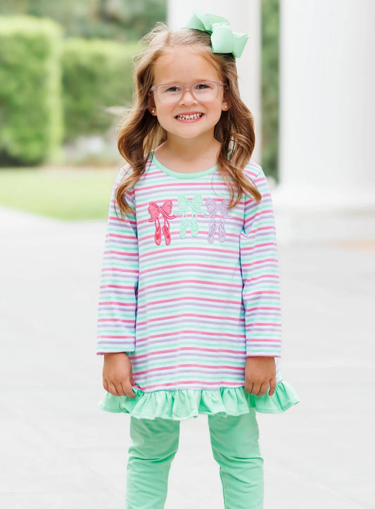 Bows and Ballet Ruffle Pants Set