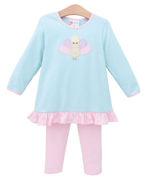 turkey Pastel Ruffle Pants Set