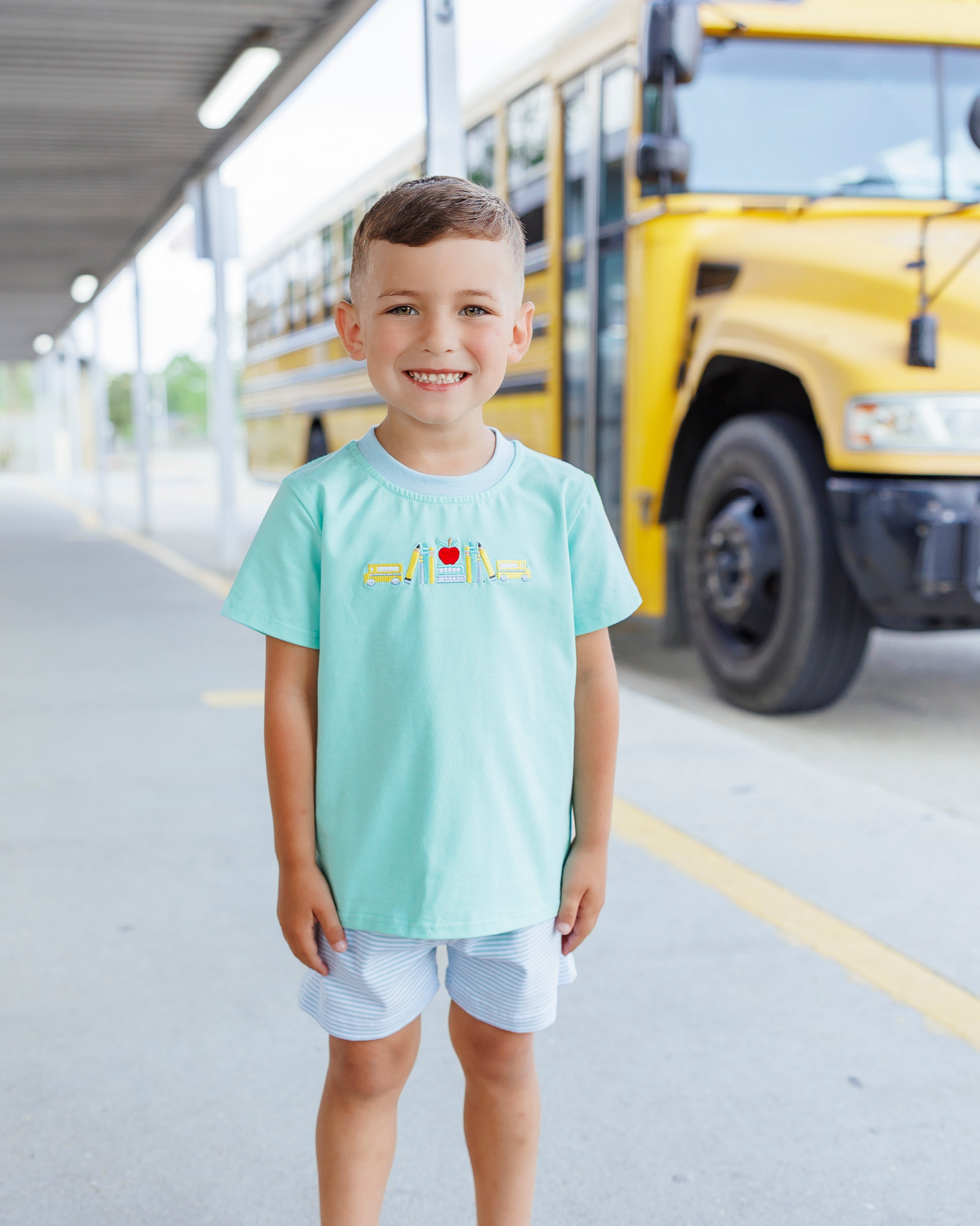 Wheels on The Bus Shorts Set