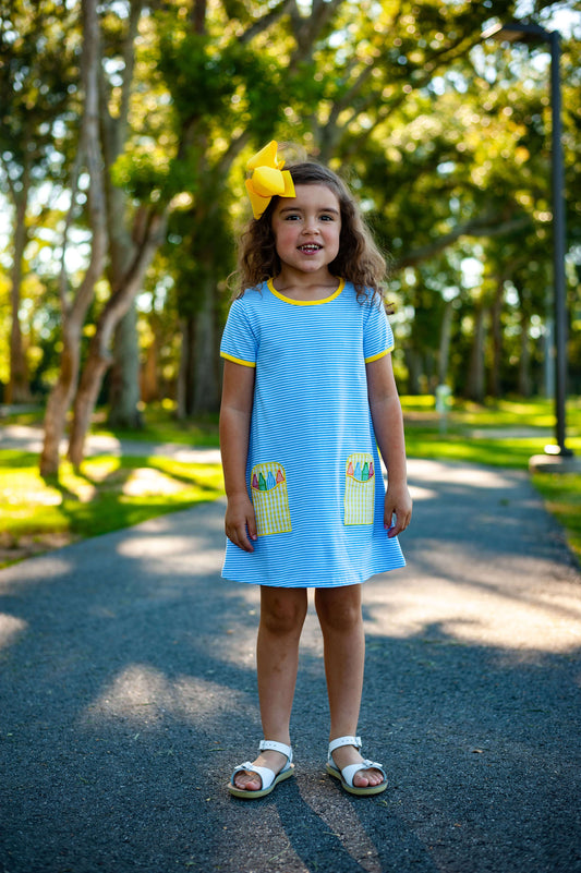 Crayon Pocket Appliqué Dress