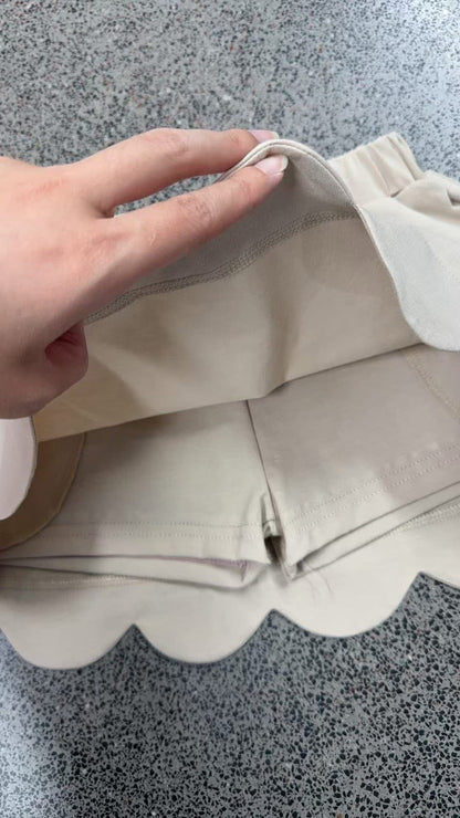 Girls Scalloped Uniform Skort