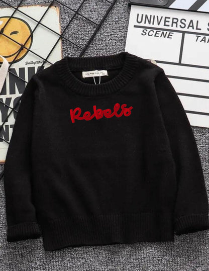 Knit embroidered sweaters