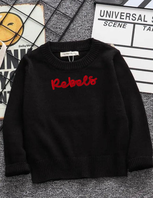 Knit embroidered sweaters