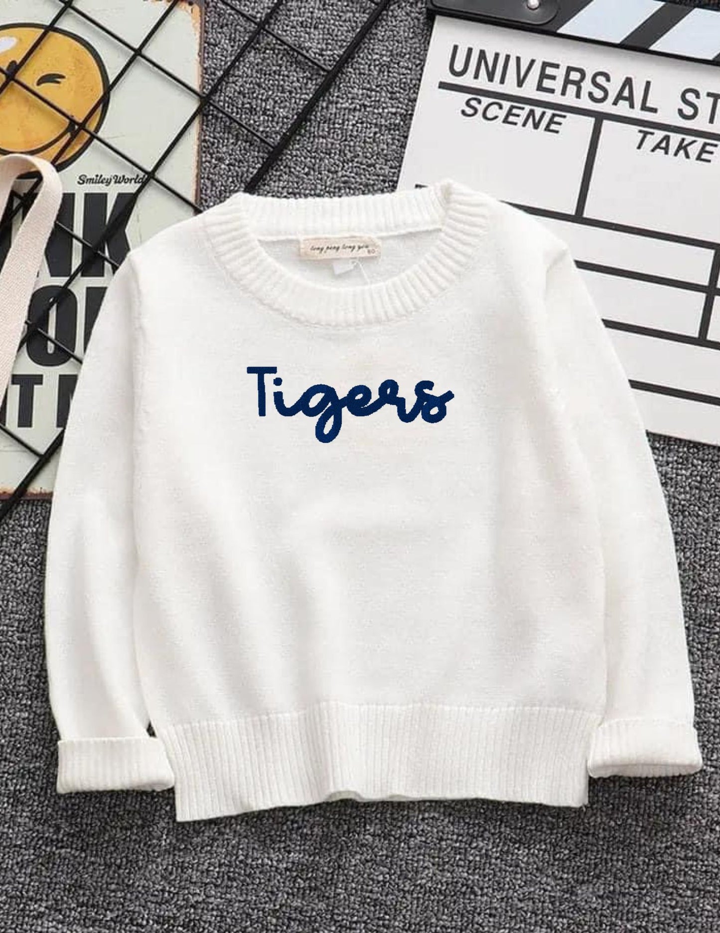 Knit embroidered sweaters