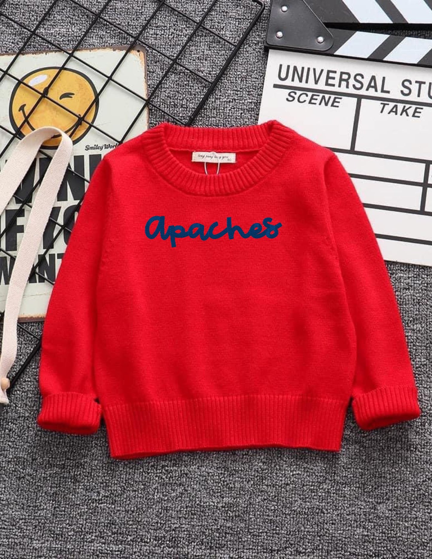 Knit embroidered sweaters
