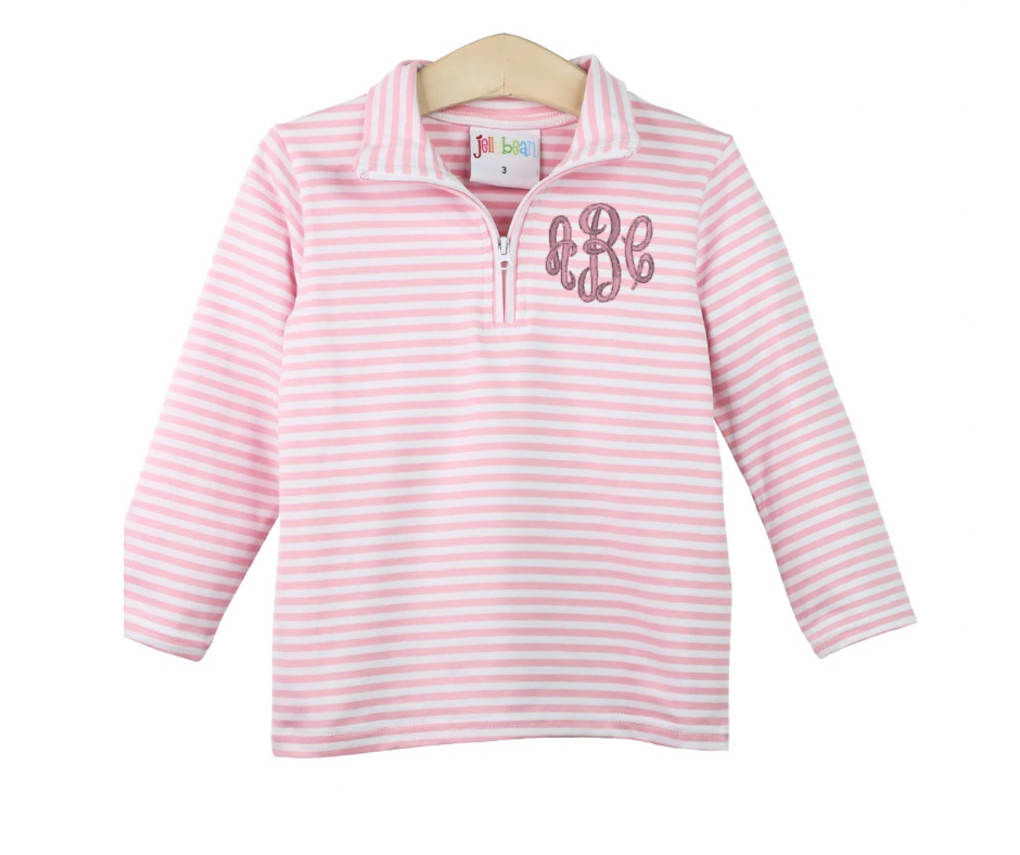 Pink 1/4 zip pullover