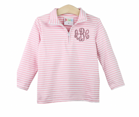Pink 1/4 zip pullover