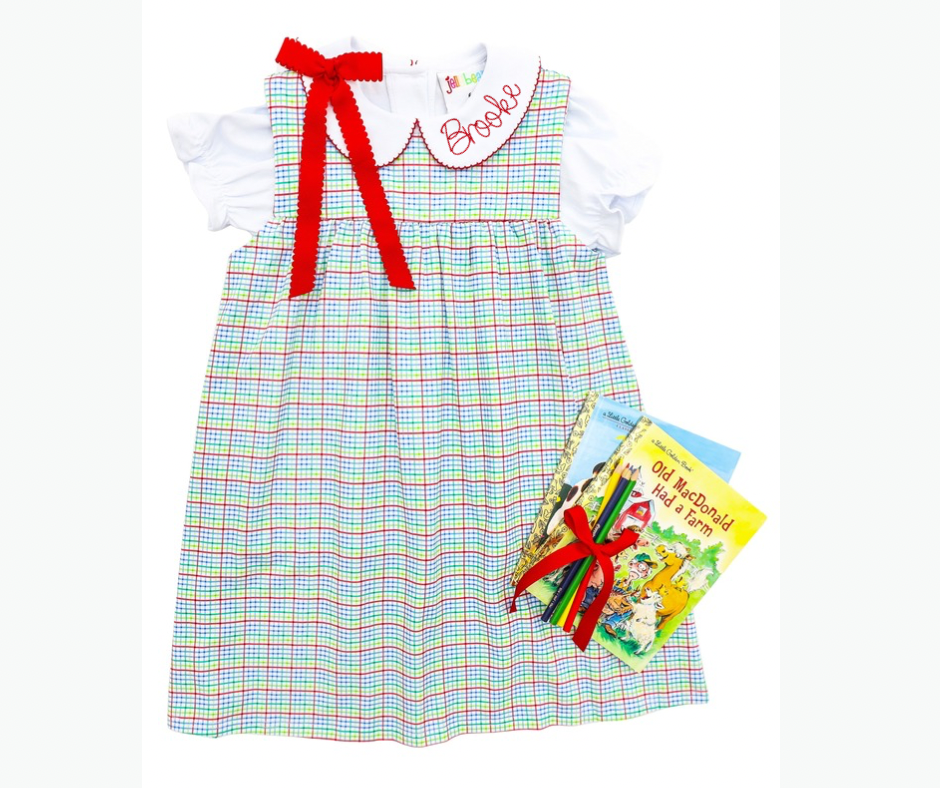 Primary Plaid Jumper Set