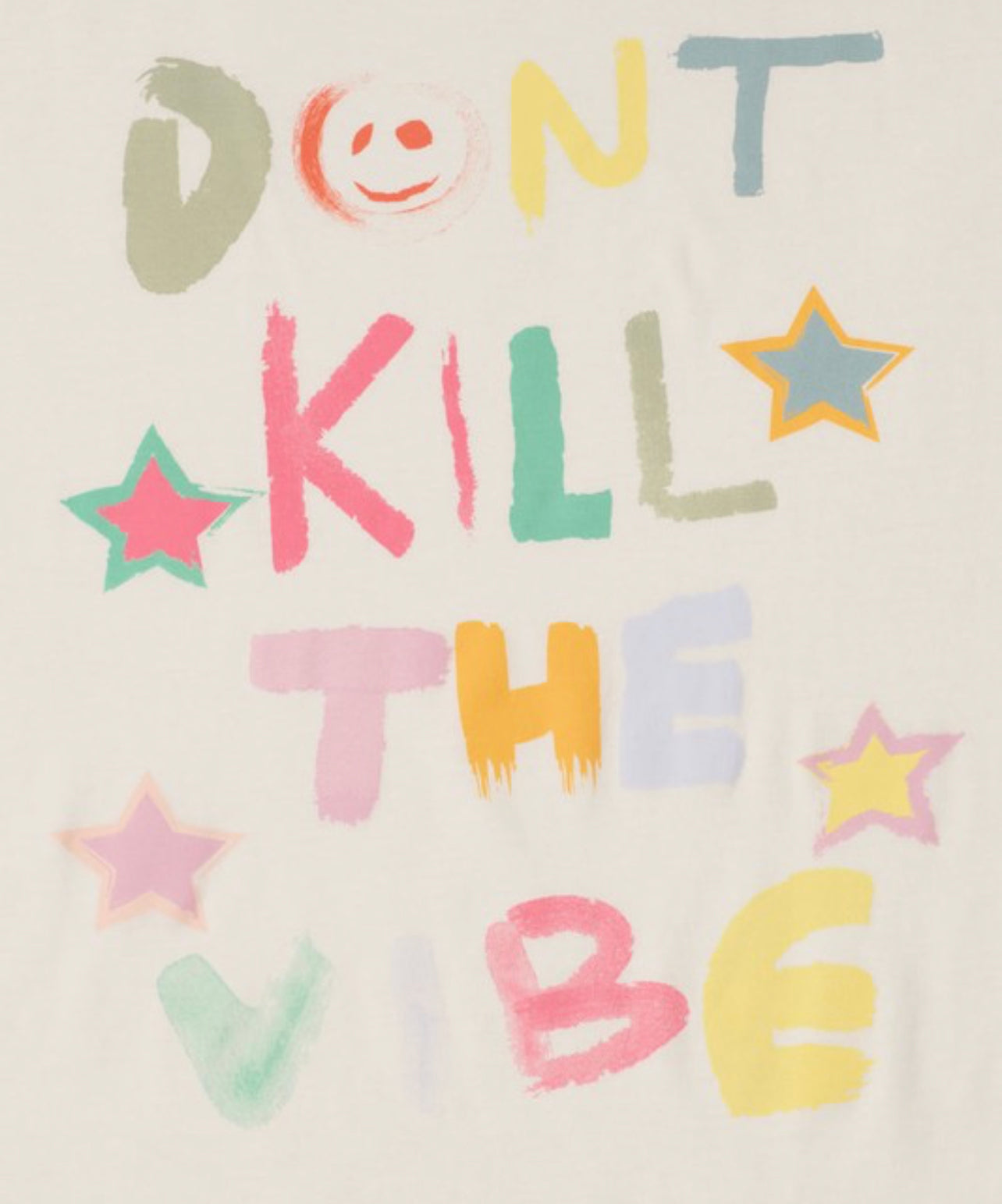 “Don’t kill the vibe” distressed tee